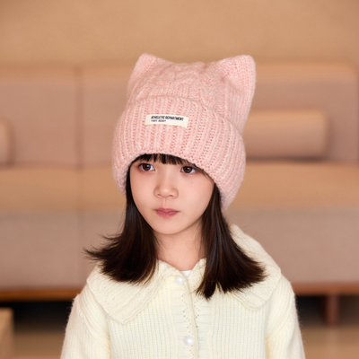 时尚洋气女童针织帽时尚保暖帽