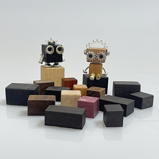 朋克机器人木块长方正方进口红花梨紫光檀榉木1.5cm2厘米木料方块