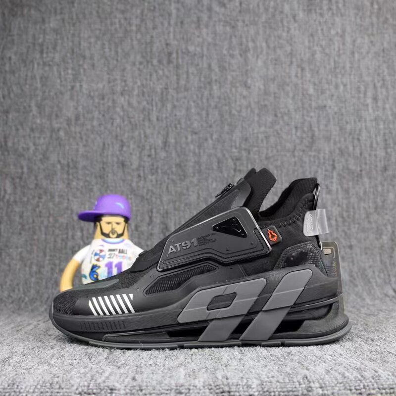 安踏at91板鞋男鞋2023春季新款厚底轻便老爹鞋网面透气休闲运动鞋