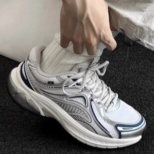 安踏AT2005千禧复古跑步鞋厚底老爹鞋男系带超显脚小运动休闲鞋