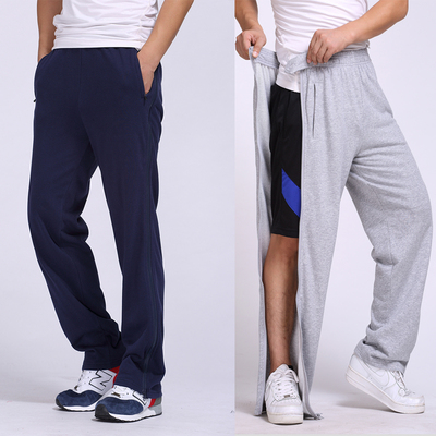 秋冬男女加厚易脱运动长裤双侧拉链全开加绒腿伤裤骨折护理康复裤