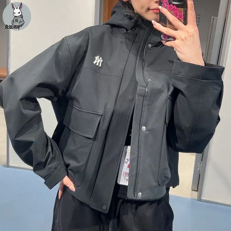 MLB专柜26新款女子短款户外工装露营防风硬壳连帽冲锋衣外套WJB01,运动服/休闲服装,运动茄克/外套,淘宝优惠券,粉丝福利购,淘宝优惠卷