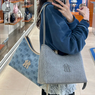 MLB专柜男女NY老花通勤包休闲复古时尚大容量单肩斜挎水桶包BMMD1