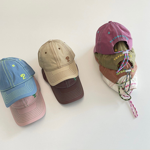 设计师款儿童鸭舌帽夏男童女童帽子宝宝中大童棒球帽防晒帽遮阳帽