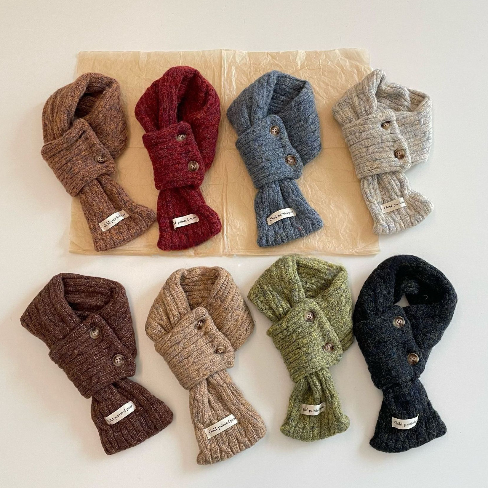 韩国儿童围巾秋冬男女童宝宝毛线针织保暖交叉围巾新款纽扣围脖潮,童装/婴儿装/亲子装,围巾,淘宝优惠券,粉丝福利购,淘宝优惠卷