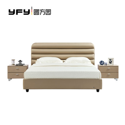 圆方园 布艺床软床简约时尚2米双人床可拆洗现代储物高箱床组合