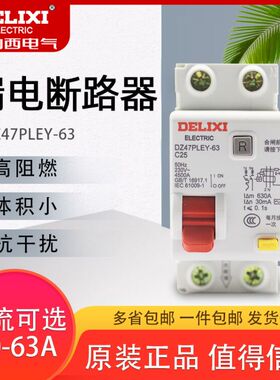 德力西漏电断路器 漏电开关DZ47PLEY 2P  32A 16A 40A替代CDB3LE