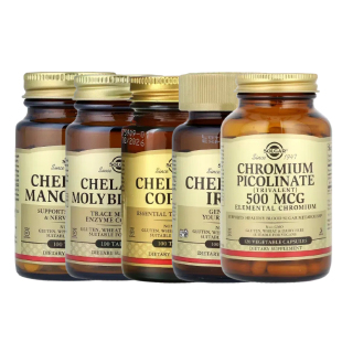 美国Solgar门冬氨酸钾镁温和补铁剂硒无酵母海洋二氧化硅素食胶囊