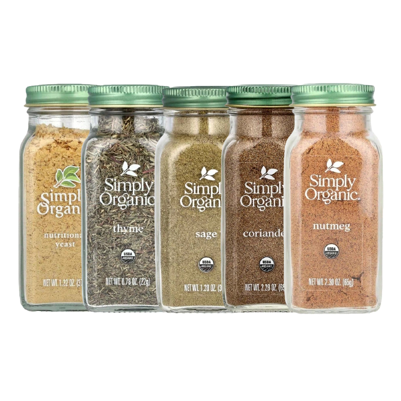 Simply Organic肉豆蔻粉麝香草鼠尾草芫荽籽粉有机营养酵母月桂叶