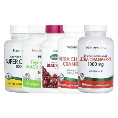 NaturesPlus藤黄果高丽花旗人参黑籽油Ultra Cranberry蔓越橘莓