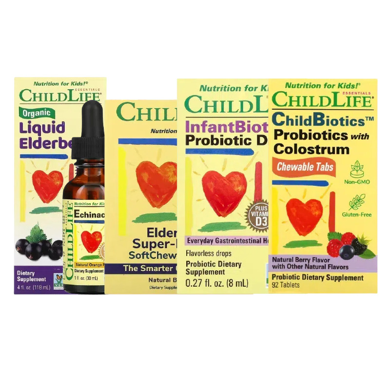 Childlife童年时光儿童有机液体接骨木IMMUNE消化益生菌紫锥菊