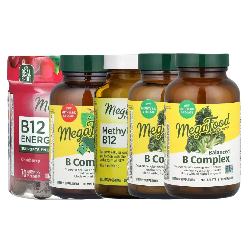 Megafood儿童男性女性平衡每日一片次V多维生素B族复合物C甲基B12
