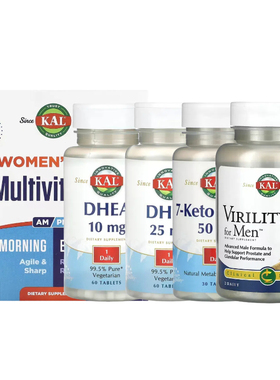 KAL青少年50+岁以上女性男士Enhanced Energy多维生素7-KETO DHEA