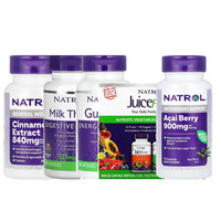 Natrol水飞蓟肉桂玛咖蔓越橘卡瓦瓜拉纳巴西莓果蔬姜黄美国