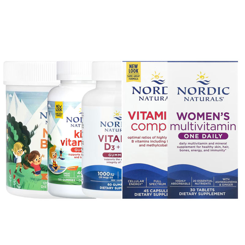 Nordic Naturals儿童男士女性无糖多维生每日一片维生素D3+K2软糖