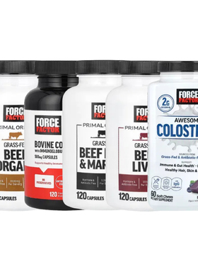 Force Factor牛初乳Primal Origins草饲牛器官牛骨髓肝Colostrum