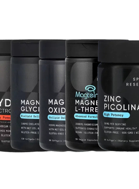 Sports Research氧化甘氨酸Magtein苏糖酸镁补水电解质吡啶甲酸锌