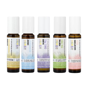 Aura Cacia精油混合净化冰爽玫瑰乳香料油焕熏衣花草舒肤滚珠走珠