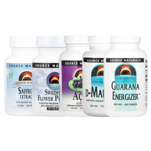 Source Naturals喜来芝紫锥菊西兰花芽松树皮番红花樱桃果提取物