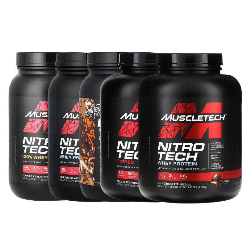 MuscleTech麦斯泰克Nitro乳清多肽Tech和100%分离Whey Gold蛋白粉
