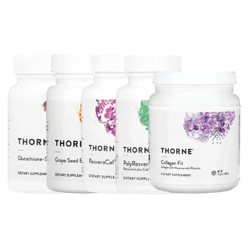 Thorne悦恩胶原蛋白肽粉谷胱甘肽烟酰胺核苷聚乙烯白藜芦醇葡萄籽