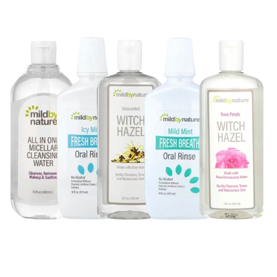 Mild By Nature金缕梅爽肤水无乙醇多合一胶束卸妆清新口气漱口水