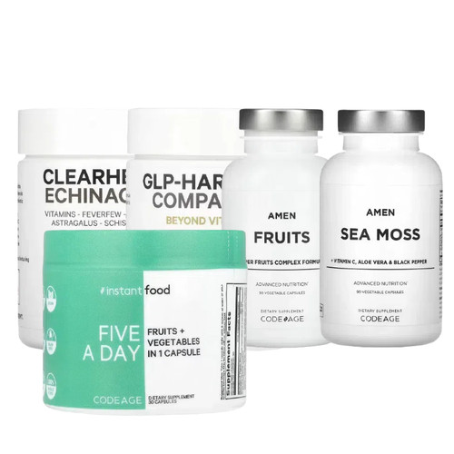 CodeAge即速快食食品蔬菜水果味Amen海苔维生素C紫锥菊+Clearhead
