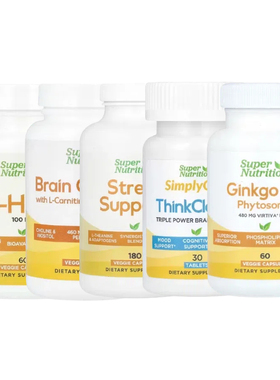 Super Nutrition银杏健L-肉碱脑PS磷脂思复合物维压支持力5-HTP