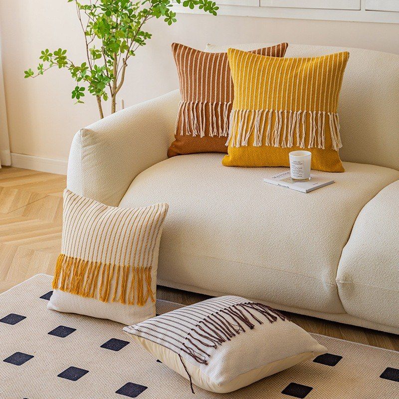 长流苏抱枕波西米亚剪花抱枕套