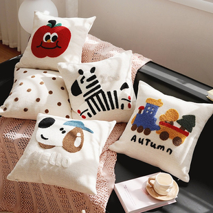 卡通可爱多巴胺客厅沙发抱枕靠垫苹果少女靠枕腰红色抱枕套含芯
