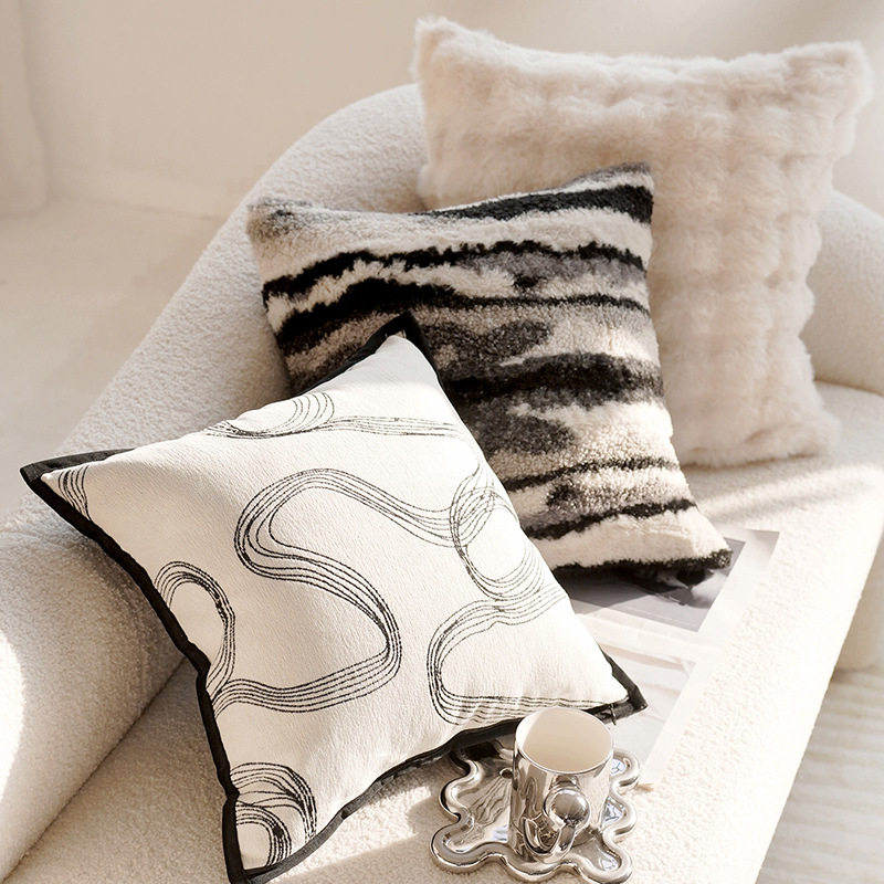 复古高级简约中古风中式轻奢丝绒抱枕套样板间客厅沙发靠垫靠枕