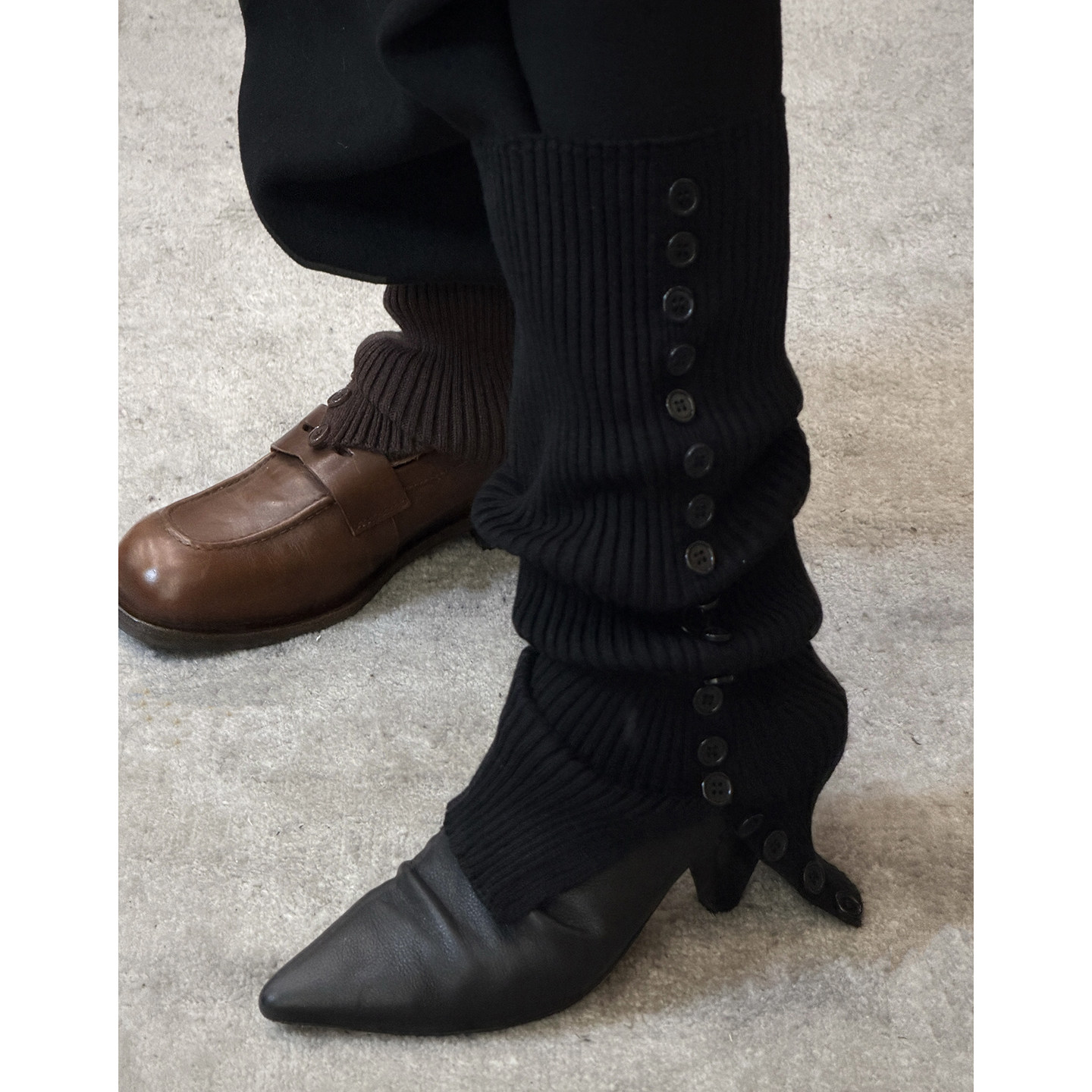 CHU楚妞LAMER同源羊毛精纺纽扣长筒堆堆袜2025冬季新款女袜套袜子,女士内衣/男士内衣/家居服,长筒袜,淘宝优惠券,粉丝福利购,淘宝优惠卷