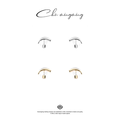 CHU楚妞18K金925银半弧耳环SPMS2501
