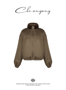 CHU楚妞[密咖]帕斯条水貂貂皮皮草2025冬季新款女巴恩风夹克外套