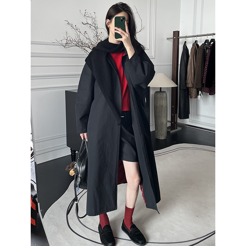 Chumingming双排扣长款风衣