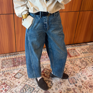 裤 CHU楚妞 锥形裤 水洗牛仔休闲九分长裤 子GZ2681358 漠丹