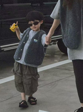 CHU楚妞[绒宝宝]AMV同源儿童版摇粒绒马甲2025秋季新款亲子装上衣