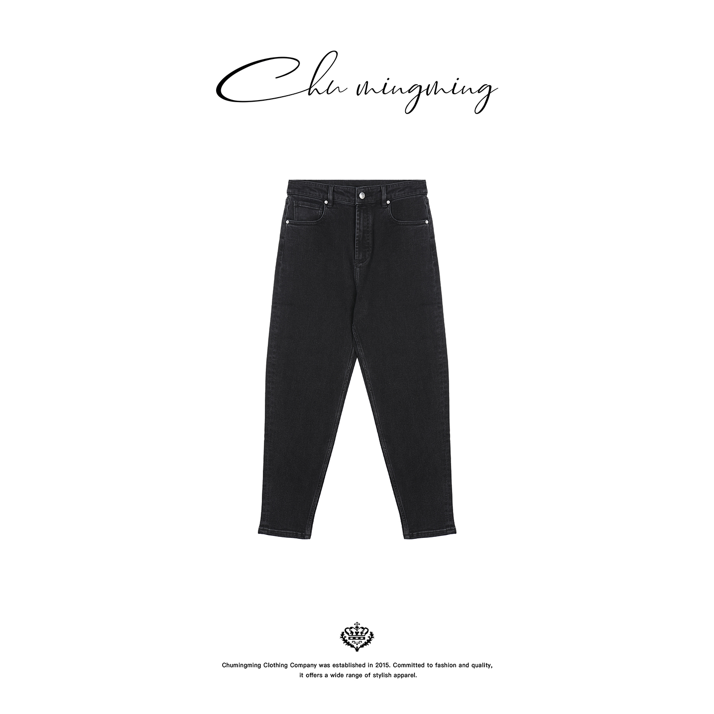 中空棉低弹休闲直筒牛仔裤裤子