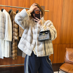 新款 哥本哈根短二母水貂皮毛皮草2025冬季 女外套 霜烟 CHU楚妞