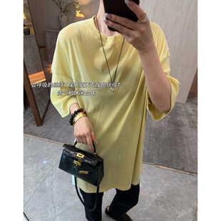 CHU楚妞[安夏]丝绒阔版短袖T恤2026春夏季新款女亲肤显瘦百搭上衣