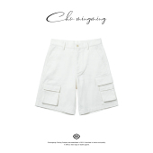 CHU楚妞 子YY26123000 裤 袋夏 纯棉多口袋休闲牛仔五分裤