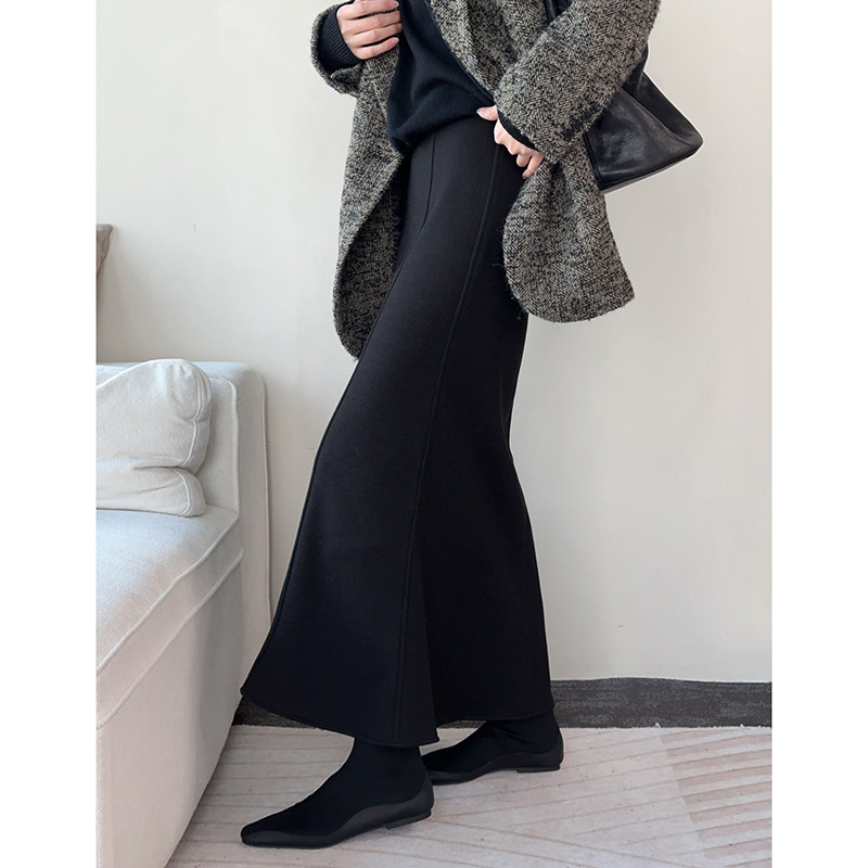 CHU楚妞高级感鱼尾半身裙春季新款女高腰显瘦黑色百搭中长裙,女装/女士精品,半身裙,淘宝优惠券,粉丝福利购,淘宝优惠卷