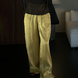 CHU楚妞[尔登]莱赛尔凉感松紧腰休闲裤子2026春夏季新款女阔腿裤