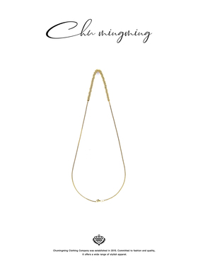 CHU楚妞镀铜钱串子招财项链女式春夏季新款简约轻奢毛衣链