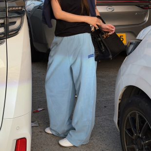 撞印 女阔腿裤 AMV同源纯棉字母休闲卫裤 新款 子 2026春季 CHU楚妞