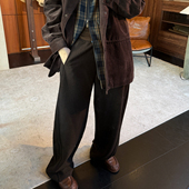 半月 女弯刀裤 桑蚕丝羊毛休闲长裤 CHU楚妞 2025秋冬季 新款 裤 子