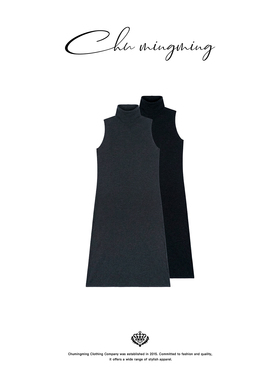 福利款!CHU楚妞毛织高领背心连衣裙SH2583054