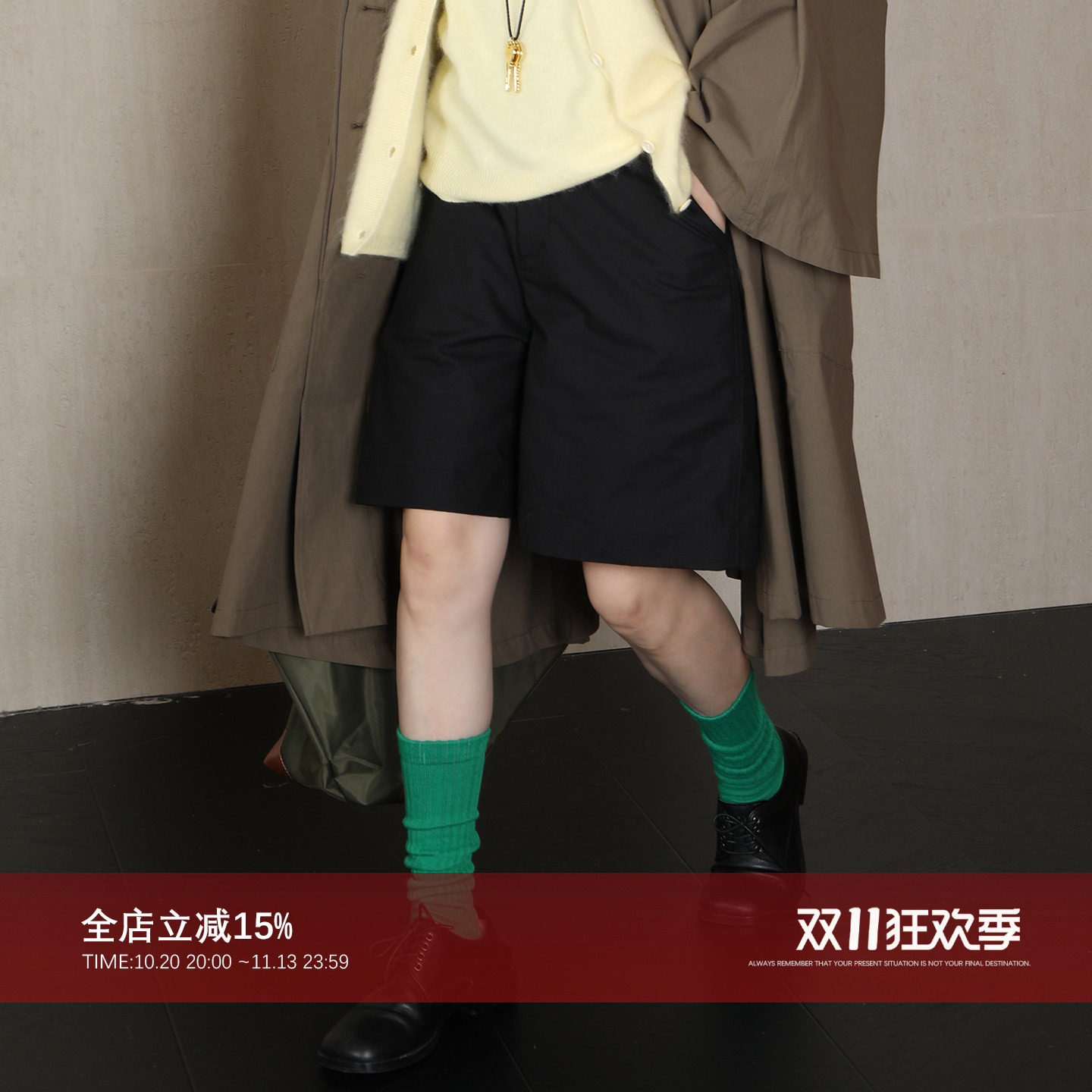 纯棉五分西裤女直筒宽松阔腿短裤