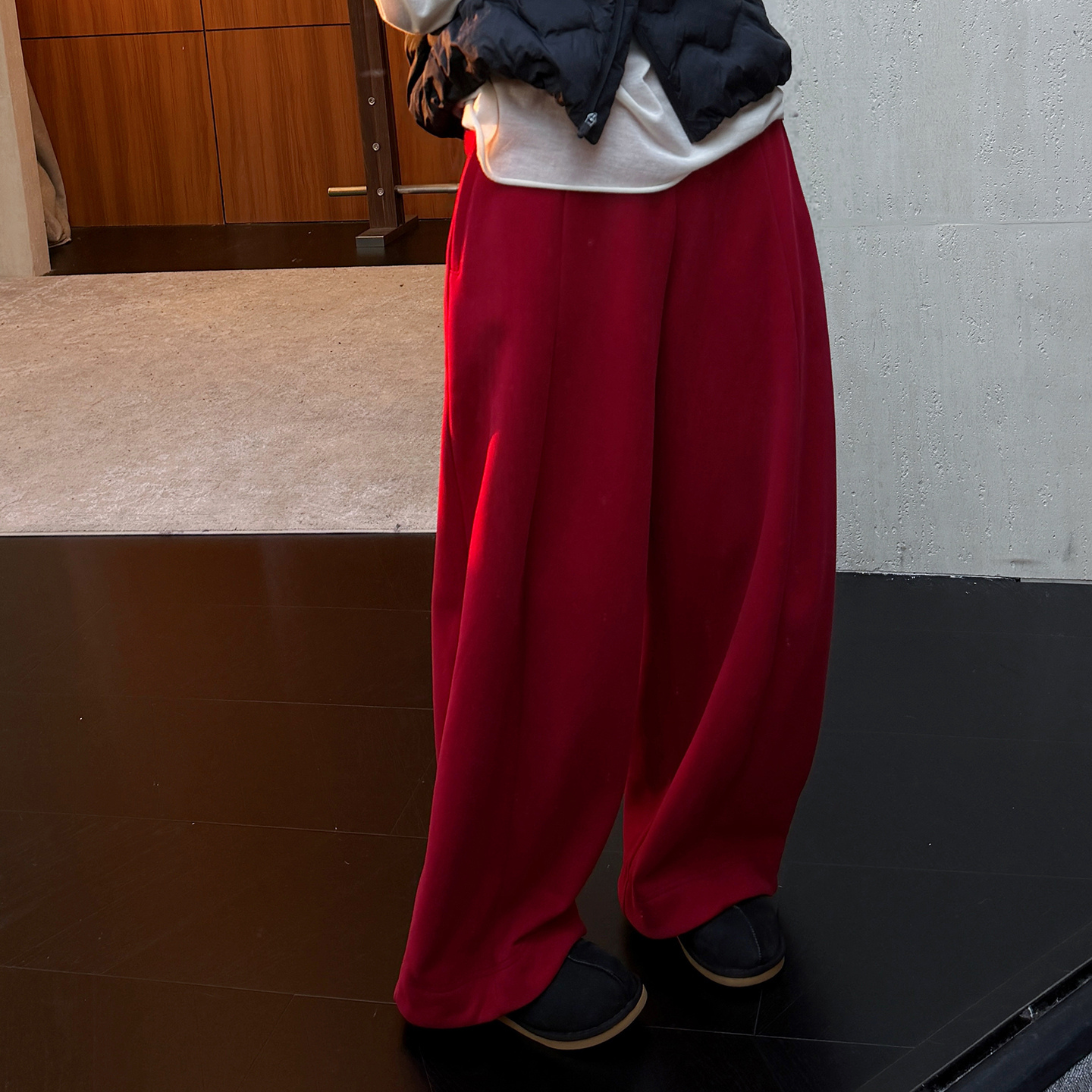 涤棉松紧腰休闲长裤弯刀卫裤裤子