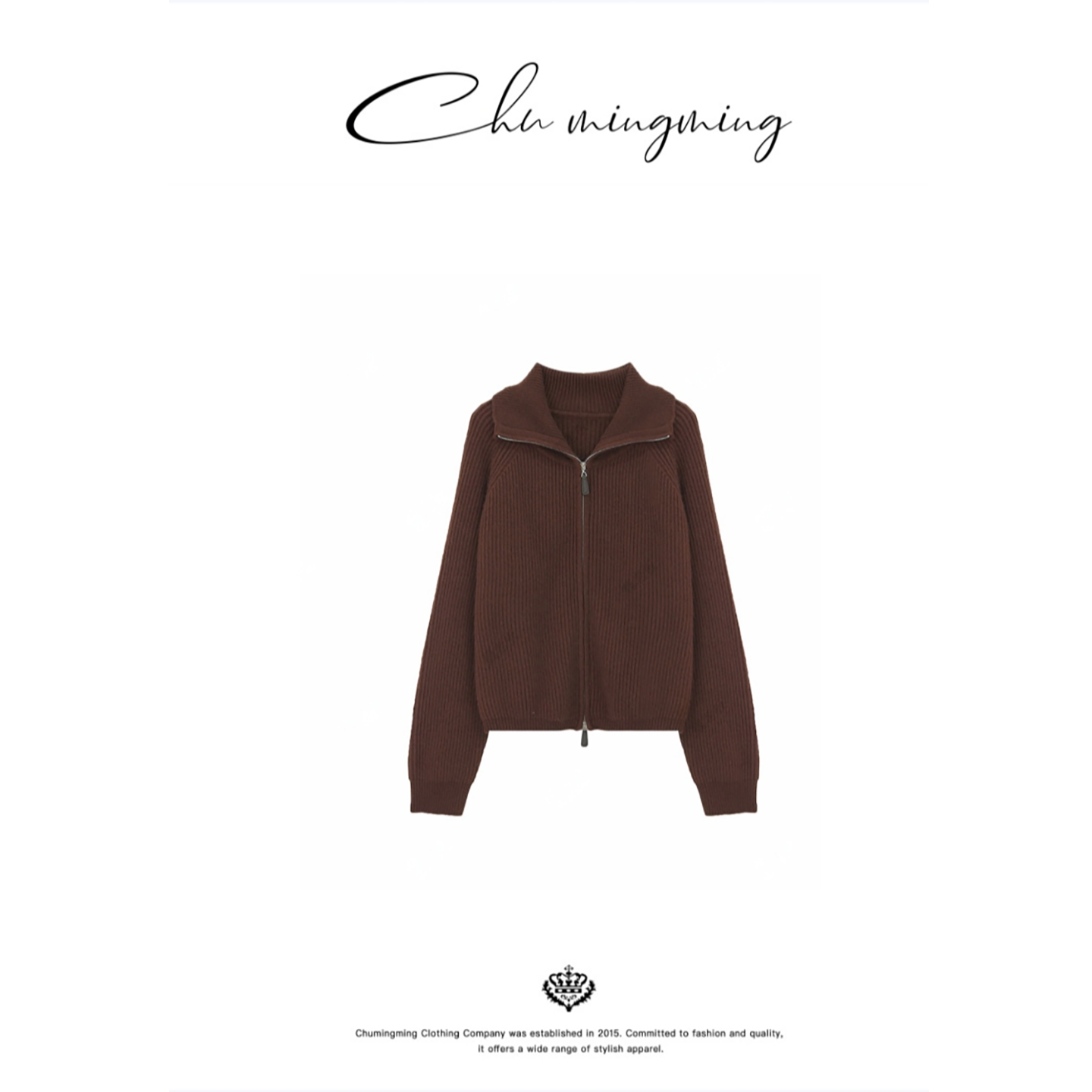 [CHU/2025SSNEW]原创设计[番茄]拉链毛衣AAMU2110